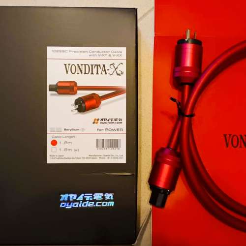 Oyaide Vondita-X 最新旗艦電源線 1.8M長(有單有盒)極新,配15A美式头95%新(同新無分...