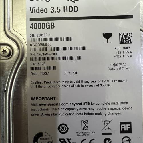 Seagate希捷4TB硬盤HDD
