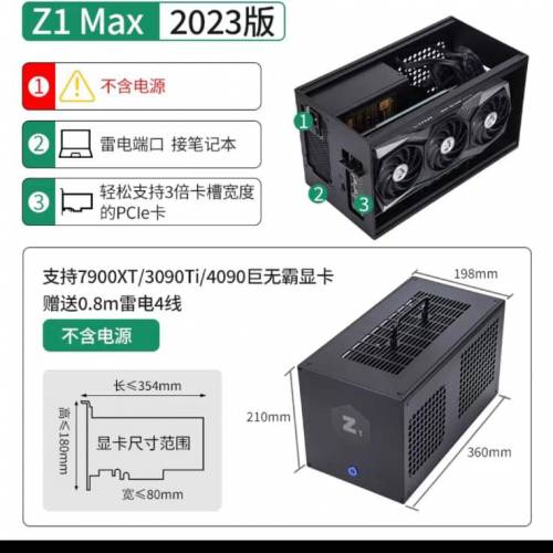 Z1 MAX eGPU (MSI A750GL PSU, eGPU enclosure, MSI Motherboard)