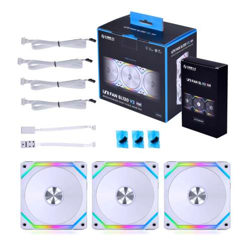 （7 Fans/七把正葉風扇) LIAN LI UNI FAN SL120 V2 RGB 120mm - 白色