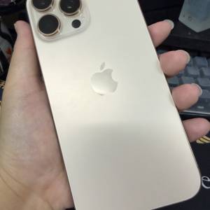 iPhone 16 pro max 256GB 沙漠金 100%電 有盒有線