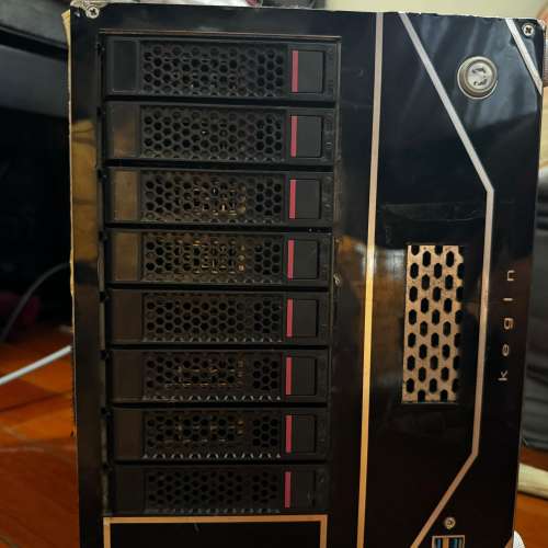 NAS 機箱 8 bay 熱插拔 連350w 火牛 2個8cm風扇 support MATX 主板 有外置風扇架散...