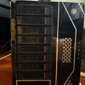 NAS 機箱 8 bay 熱插拔 連350w 火牛 2個8cm風扇 support MATX 主板 有外置風扇架散...