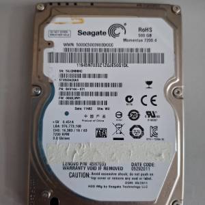 Seagate 迷你小型內置硬碟 harddisk 500GB