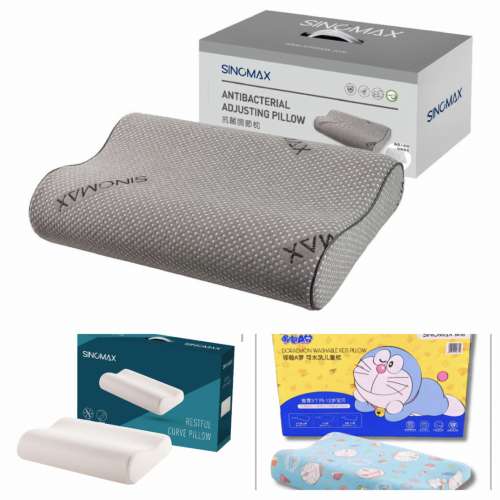 Sinomax - 舒眠弧形枕/石墨稀抗菌雙向枕／多啦A夢小童調節枕