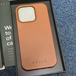 MUJJO Apple iPhone 16 Pro case 全皮革手機殼兼容 MagSafe 啡色
