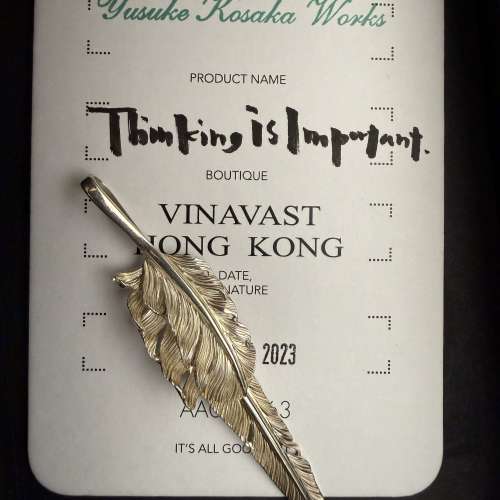 Thinking is important 羽毛925頸帶飾物