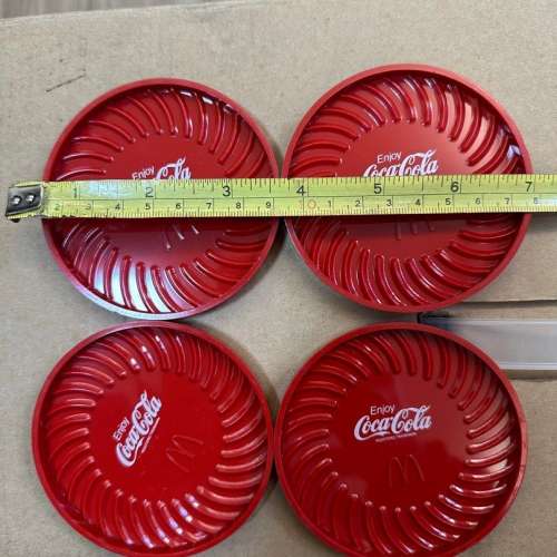 80年代古董麥當勞可口可樂杯墊，五件 Coca Cola x McDonald's plated