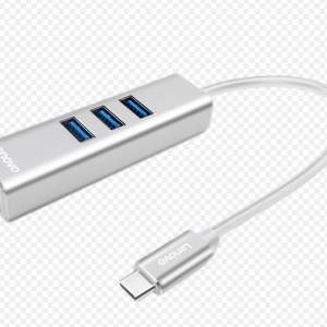 聯想USB Type-c 一轉四移動擴充Type-c轉千兆網路埠+USB3.0*3
