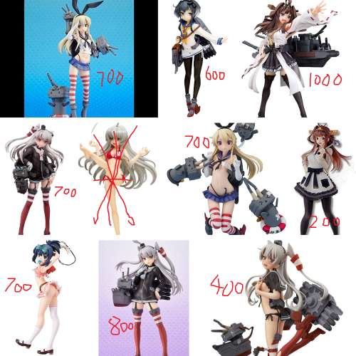 PVC figure 島風,天津風,金剛,時津風,国広一,國廣一