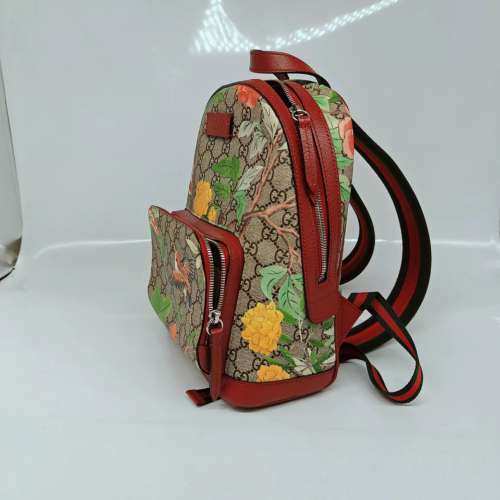 正品 Gucci 古馳 99新 花鳥印花雙肩包 尺寸 22*30 J373