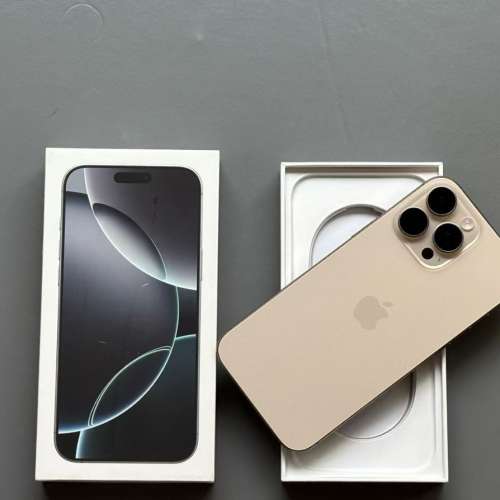 Iphone16 pro max  256G 金色港行，電池健康100%，保修到2025.10.6。