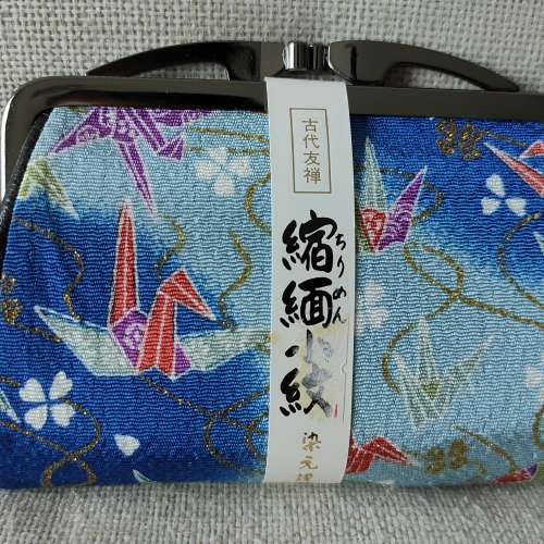 縮緬小紋紙鶴圖案錢包