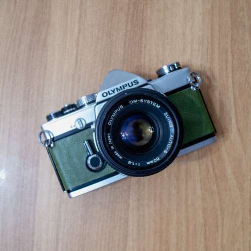 非常新淨 Olympus OM-1 連 50mm f1.8 菲林相機 日本飾皮 橄欖綠