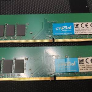 Desktop Ram Crucial  8Gx2 共16GB DDR4 2666