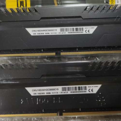 Desktop Ram Corsair 8Gx2 共16GB DDR4 3000 （CMU16GX4M2C3000C15）