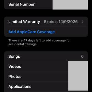 (100%電） 二手港版iphone 16 pro max 黑色 1TB 有盒齊件 （末代雙卡）有保養至202...