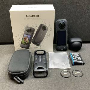 [觀塘實體店] 二手 Insta360 X4 (連鏡頭保護套+控溫握套+Mon貼) 行貨保養到26年1月...