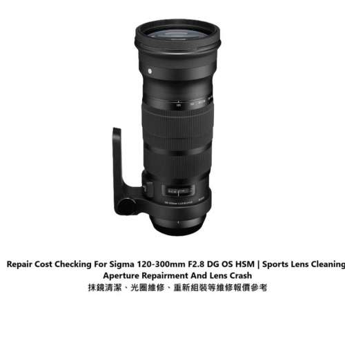 Repair Cost Checking For Sigma 120-300mm F2.8 DG OS HSM | Sports Lens Cleaning,