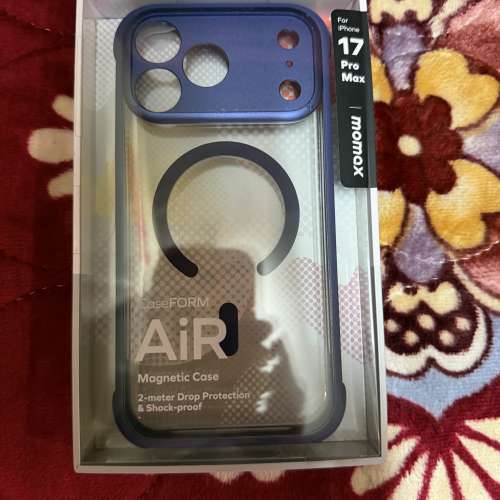 全新Momax CaseFORM Air 磁吸保護殼iPhone 17 Pro Max深藍色保護殼，可換橙色款