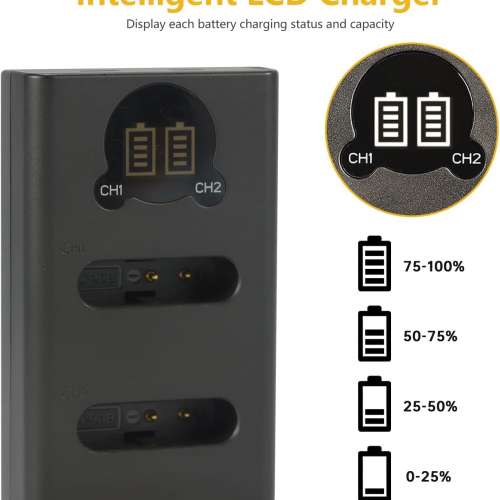 DSTE LI-92B Lithium-Ion Battery Pack With LCD Display USB-C Charger