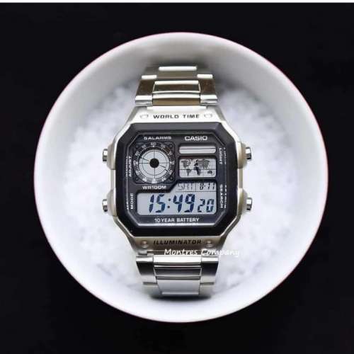 Montres Company香港註冊公司(28年老店) 卡西歐 CASIO 世界地圖 十年電池壽命 100米...