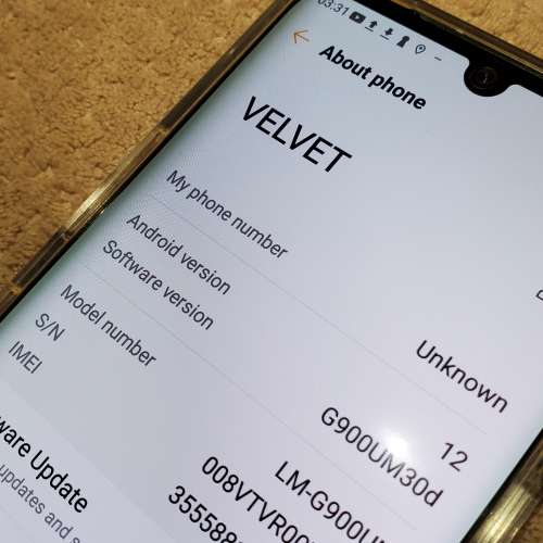 LG Velvet 128GB 美版可使用香港5G網絡 單機一部
