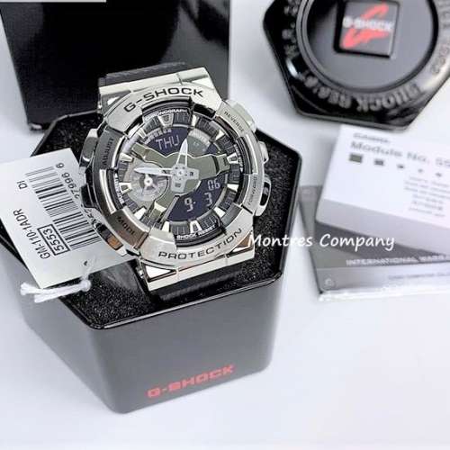 Montres Company香港註冊公司(26年老店)G-Shock 防磁 黑銀色 GM-110-1A CASIO 卡西...