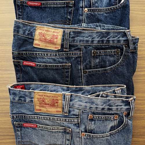全新 男裝直腳牛仔褲 Free World Jeans