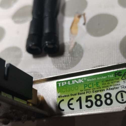 二手 TP-Link Archer T6E AC1300 雙頻1.3Gbps WiFi 5 PCIe 無線網路卡