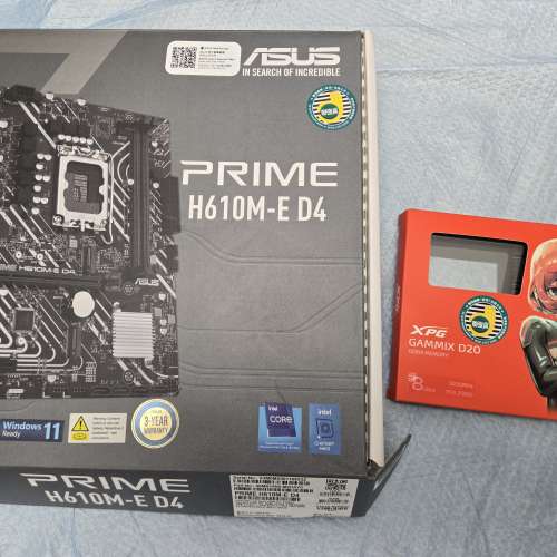 I5 12400+Asus Prime H610m-e D4+Adata DDR4-3200 16GB RAM