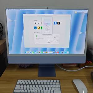 Apple iMac M4 24吋 (2024), 10-Core CPU, 16GB + 256GB, 原裝keyboard Mouse