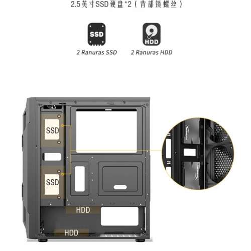 全新ATX電腦機箱，DDR4 8GB RAM，USB藍牙5.3，藍牙耳機，無線鍵鼠，HDMI+DP線，接...