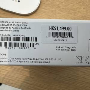  Apple AirPods (第4代) 真無線耳機 (主動消噪型號)-全新未開封
