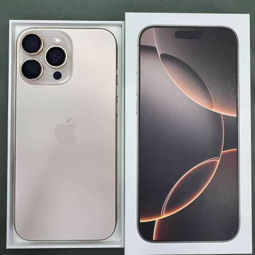 99%New iPhone 16 Pro Max 256GB 沙漠金色 蘋果保養至2026-1-19 電池效能99% 香港...