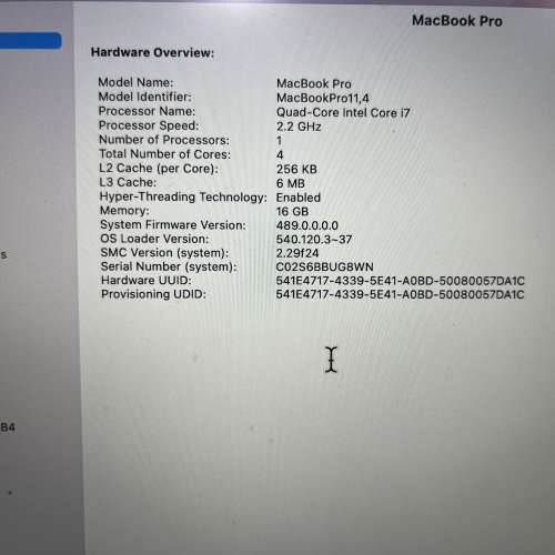 Macbook Pro 2015 Mid Retina 15inch i7