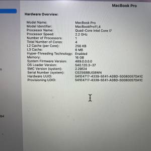 Macbook Pro 2015 Mid Retina 15inch i7