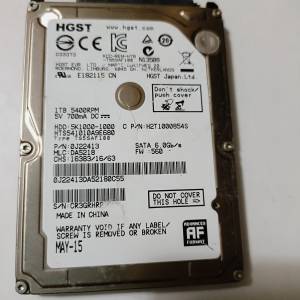 HGST 1TB 2.5" SATA hard disk 硬碟