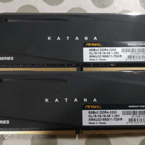 Antec KATANA DDR4 3200 8Gx2  Desktop Ram 共16GB