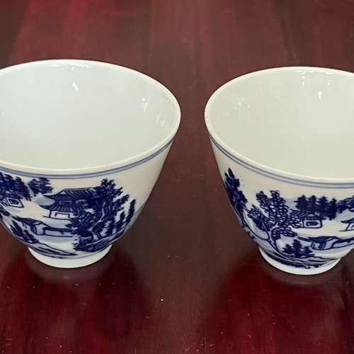 全新景德鎮白彩瓷茶杯一對