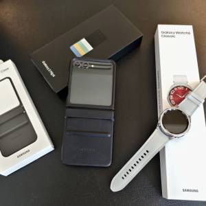 Samsung Galaxy Z Flip 5 (網上商店限定, 迷霧藍) 512GB, Galaxy Watch 6 Classic,...