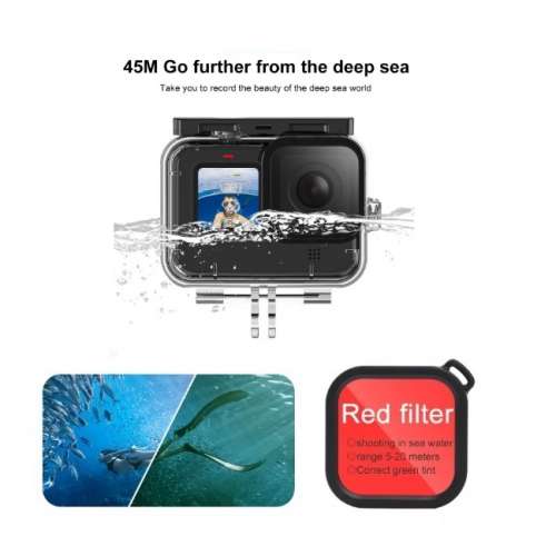 Waterproof Housing Case With Lens Filter For GoPro Hero 12 Black 防水殼連濾鏡套...