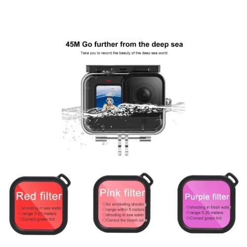 Waterproof Housing Case With Lens Filter For GoPro Hero 12 Black 防水殼連濾鏡套...