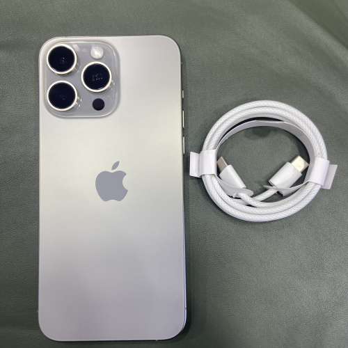 99%New iPhone 15 Pro Max 256GB 原色 香港行貨 電池效能92% 有配件 自用首選超值