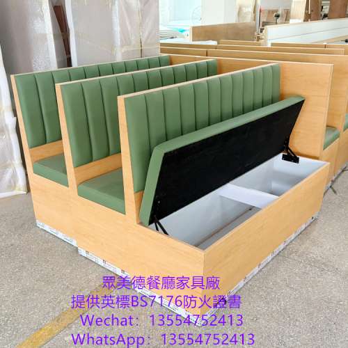 冰室卡位梳化訂製，茶餐廳卡位餐檯梳凳，雙面卡座訂製,共用靠背儲物櫃抽屜沙發梳化...