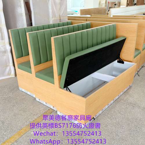 冰室卡位梳化訂製，茶餐廳卡位餐檯梳凳，雙面卡座訂製,共用靠背儲物櫃抽屜沙發梳化...