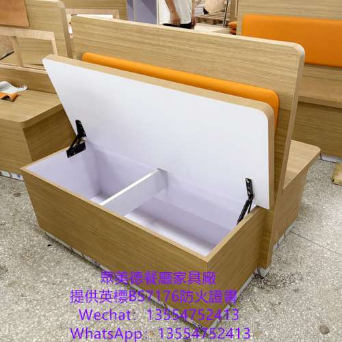 港式餐廳卡位餐枱梳化傢私，防火膠板卡座沙發，雙靠背儲物箱沙發梳化座椅訂造,卡座...