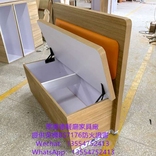 港式餐廳卡位餐枱梳化傢私，防火膠板卡座沙發，雙靠背儲物箱沙發梳化座椅訂造,卡座...