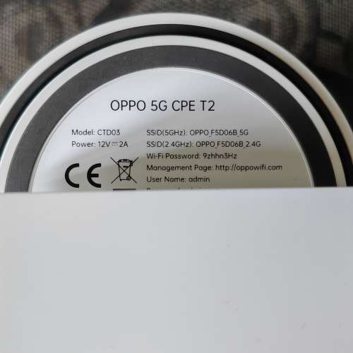Oppo 5G CPE T2 Router，9成新，可插sim咭上網