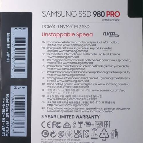 Samsung 980 Pro 1TB NVMe SSD